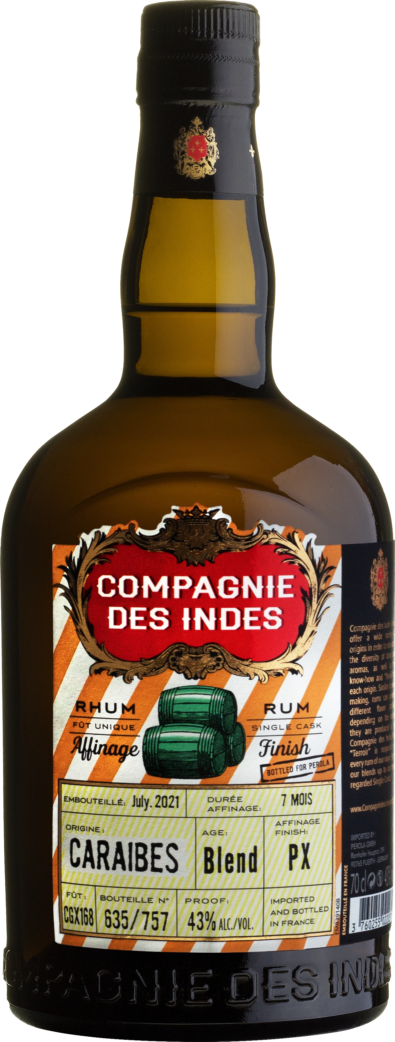 CDI Caraibes PX Cask Rum 43% 0,7l 1 CDI Caraibes PX Cask Rum 43% 0,7l