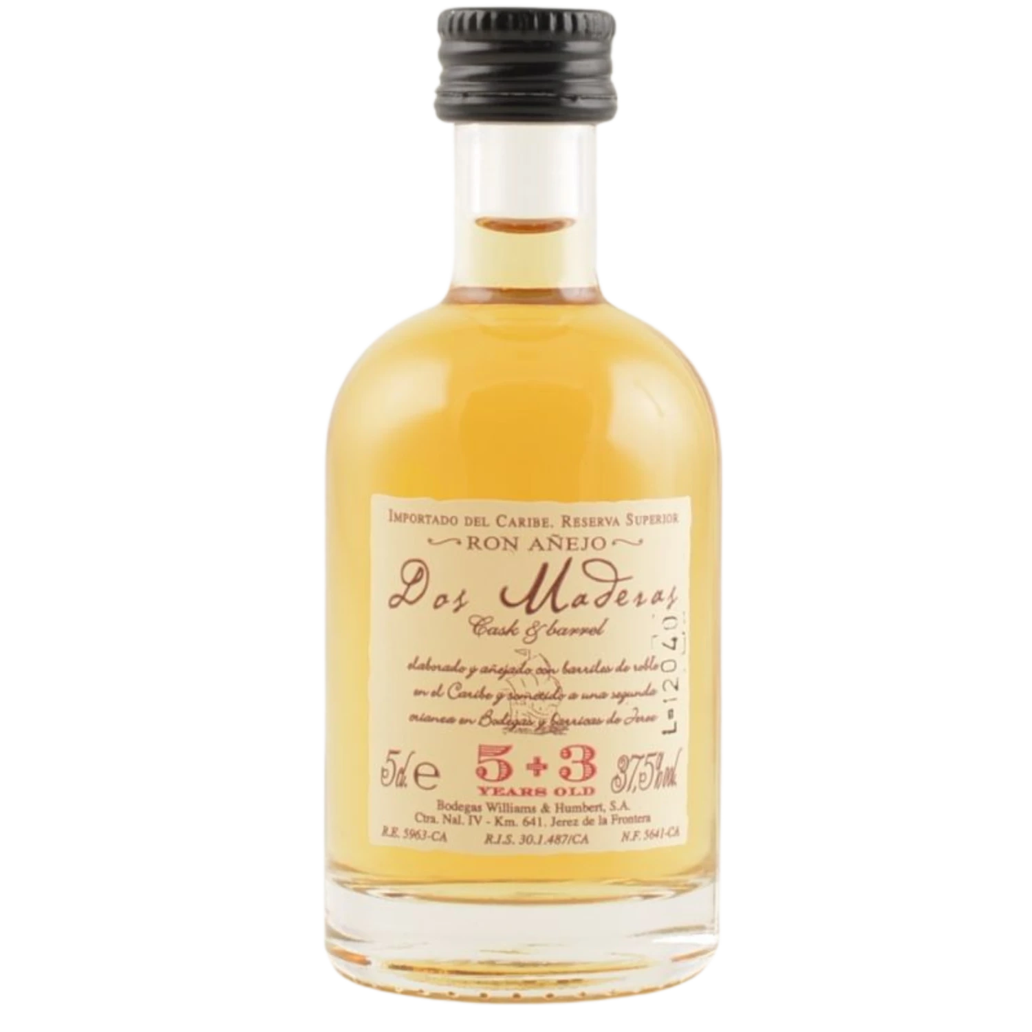 Dos Maderas Anejo 5+3 Jahre MINI 37,5% 0,05l 1 Dos Maderas Anejo 5+3 Jahre MINI 37,5% 0,05l