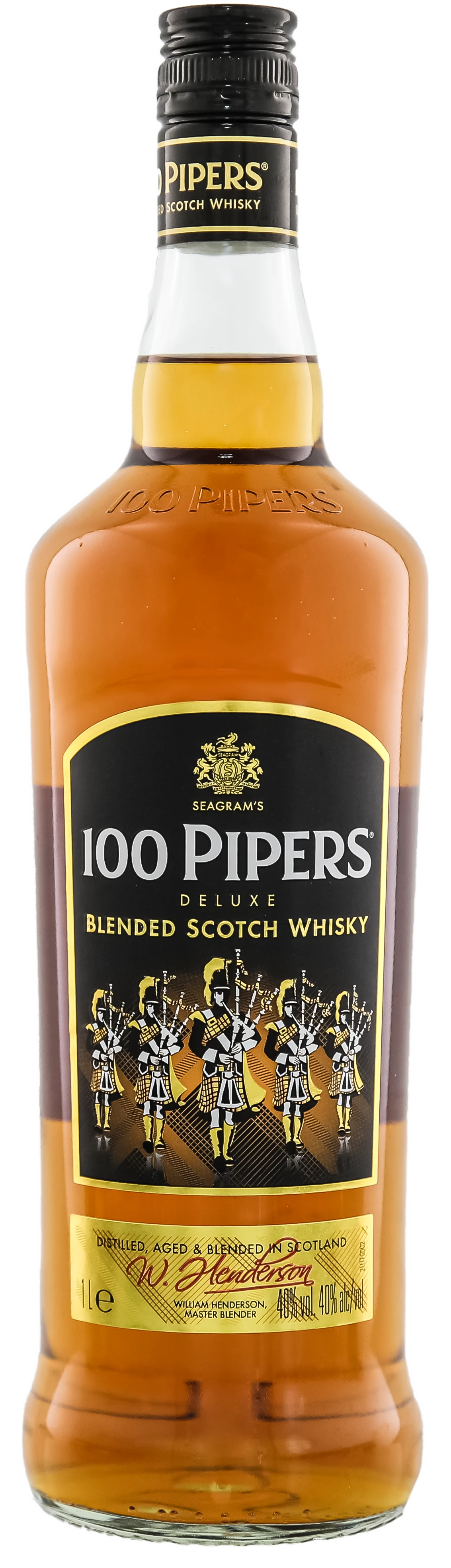 Seagrams 100 Pipers Deluxe Scotch Whisky 40% 1,0l 2 Seagrams 100 Pipers Deluxe Scotch Whisky 40% 1,0l – Bild 2