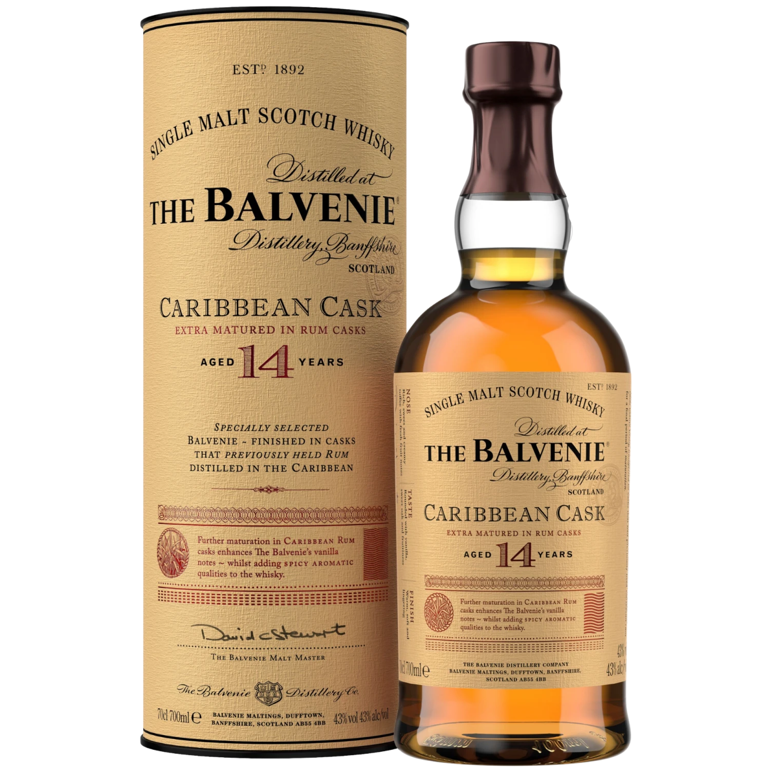 Balvenie 14 Jahre Caribbean Cask Whisky 43% 0,7l 1 Balvenie 14 Jahre Caribbean Cask Whisky 43% 0,7l